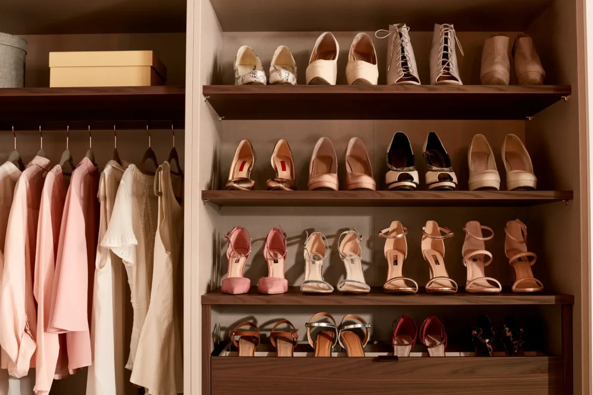Walk In wardrobe - Parity matt white and walnut (2)